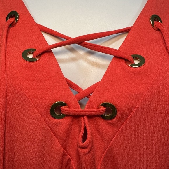 Chelsea & Theodore Dress Large Orange Stretch 3/4Sleeves Romance Boho New W/Tag Chelsea & Theodore Dress Large Orange Stretch 3/4Sleeves Romance Boho New W/Tag